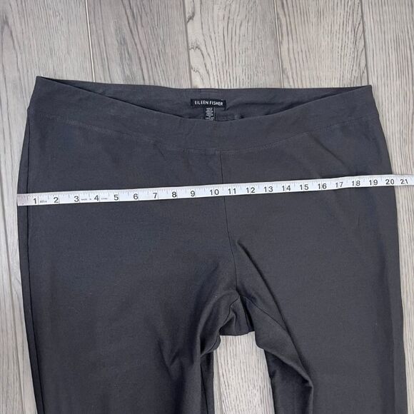 Eileen Fisher Size L Pull On Stretch Crepe Ankle Trouser Minimalist Pants Office - Picture 7 of 13